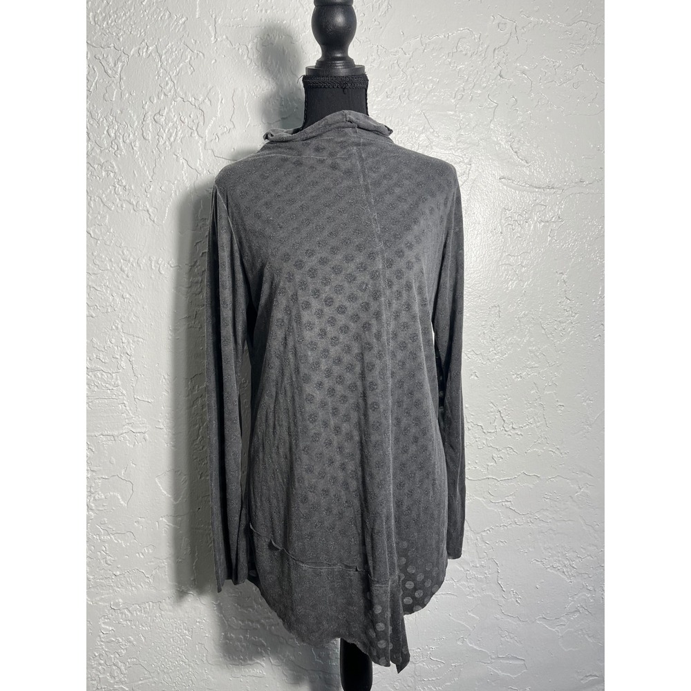 LUKAA Anthracite Asymmetrical Tunic Top Size 1 Lagenlook Artsy Gray